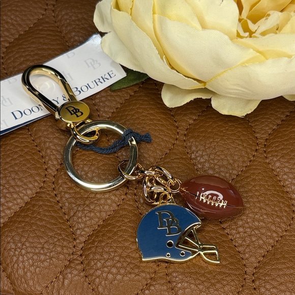 Dooney & Bourke Accessories - Dooney & Bourke Gold and Blue Football Key Holder